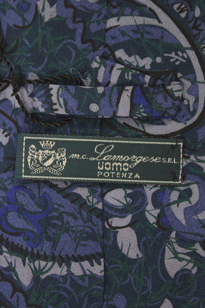 Designer Mens Paisley Print Classic Tie Blue