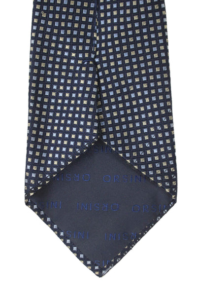 Ballantyne Mens Silk Check Print Classic Tie Blue