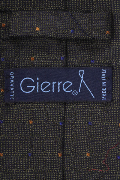 Gierre Mens Spotted Print Classic Tie Brown