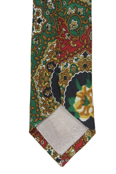 Tino Cosma Mens Graphic Print Classic Tie Orange Green