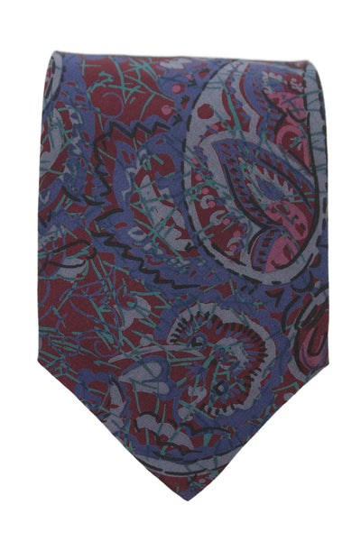 Designer Mens Silk Paisley Print Classic Tie Multicolor