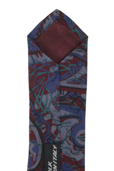 Designer Mens Silk Paisley Print Classic Tie Multicolor