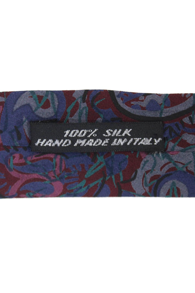 Designer Mens Silk Paisley Print Classic Tie Multicolor