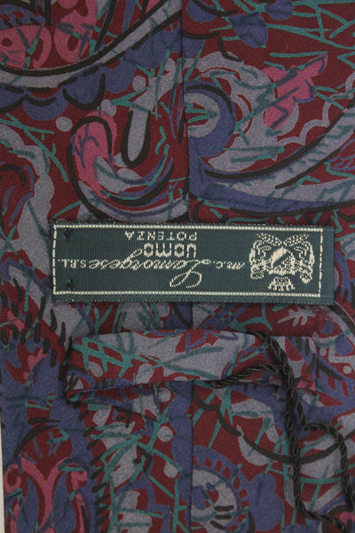 Designer Mens Silk Paisley Print Classic Tie Multicolor