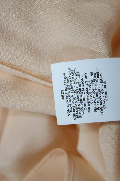 Emanuel Ungaro Womens Beige Silk Cowl Neck Long Sleeve Blouse Pullover Size 8