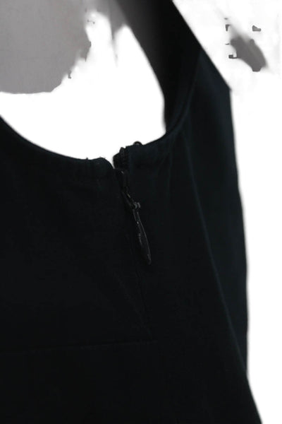 Derek Lam Womens Sleeveless V-Neck Blue Basic Blouse Tie Size M