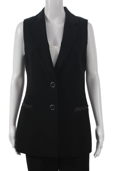 Luisa Spagnoli Womens Black Sleeveless Pantsuit Buttoned Size 42