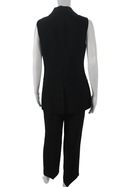 Luisa Spagnoli Womens Black Sleeveless Pantsuit Buttoned Size 42