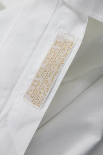 Nordstrom Mens Cotton Pleated Long Sleeve Button Up Shirt White Size 17-25