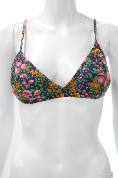 J Crew Women Floral Multicolor Bikini Top Polyamide Swimwear Size S