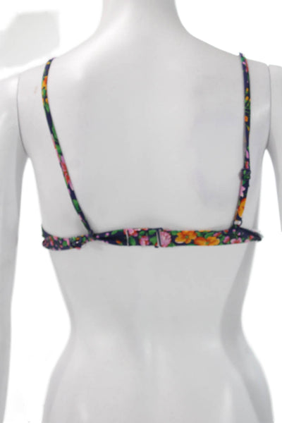 J Crew Women Floral Multicolor Bikini Top Polyamide Swimwear Size S