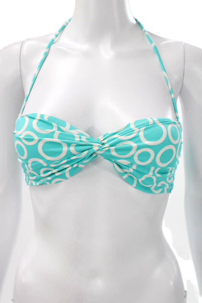 J Crew Womens Blue Geometric Nylon Bikini Size S