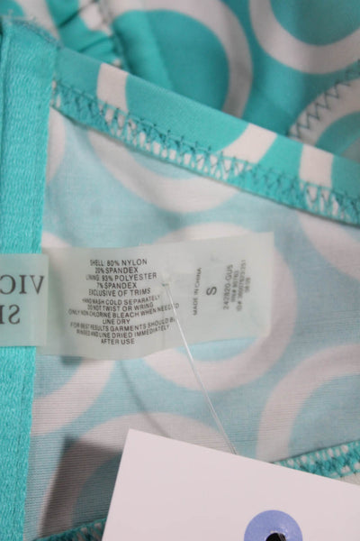 J Crew Womens Blue Geometric Nylon Bikini Size S