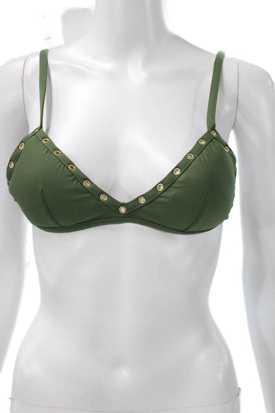 J Crew Women Bikini Solid Green Nylon Size XS