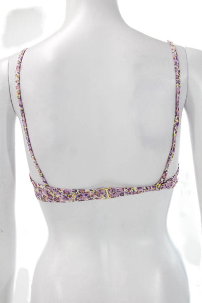 J Crew Womens Floral Multicolor Nylon Bikini Top Swimwear Size S