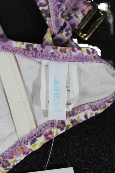 J Crew Womens Floral Multicolor Nylon Bikini Top Swimwear Size S