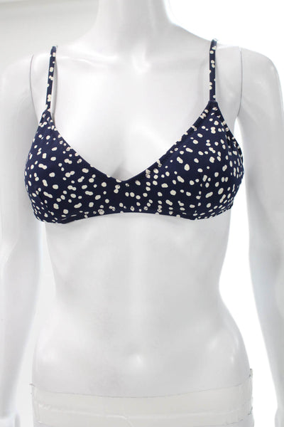 J Crew Women Bikini Spotted Blue Nylon Size S