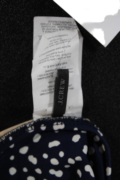 J Crew Women Blue Spotted Nylon Swim Bottoms Size XS