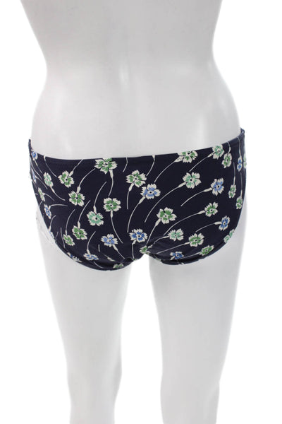 J Crew Women Floral Polyester Swim Bottoms Blue Size XS