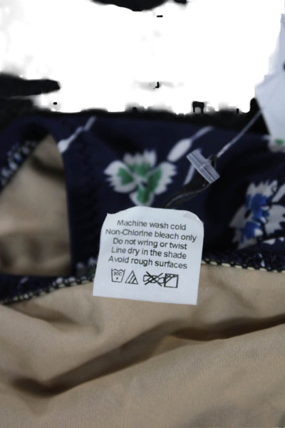 J Crew Women Floral Polyester Swim Bottoms Blue Size XS