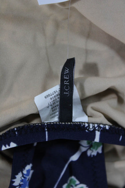 J Crew Women Floral Polyester Swim Bottoms Blue Size XS