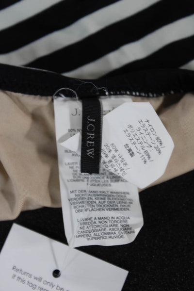 J Crew Women Black Striped Nylon Swim Bottom Size XS