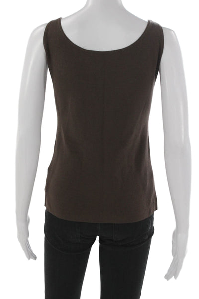 Dana Buchman Women Viscose Brown Basic Tank Scoop Neck Sleeveless Size M