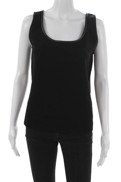 Dana Buchman Womens Black Sleeveless Scoop Neck Merino Wool Basic Tank Size L