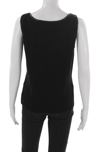 Dana Buchman Womens Black Sleeveless Scoop Neck Merino Wool Basic Tank Size L