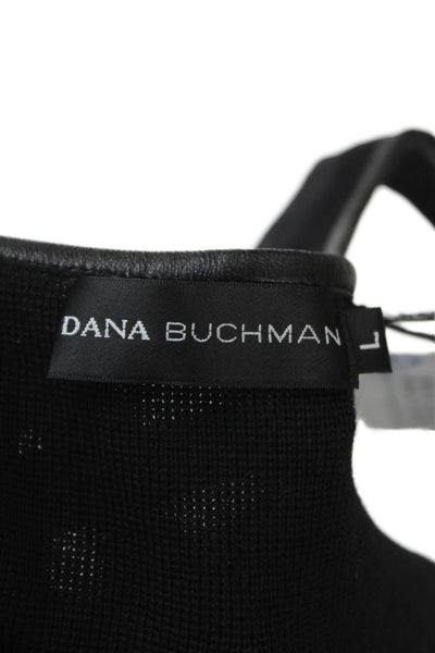 Dana Buchman Womens Black Sleeveless Scoop Neck Merino Wool Basic Tank Size L