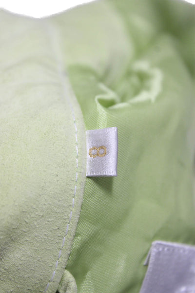 Dana Buchman Womens Basic Jacket Green Suede Zip Long Sleeve Size 8
