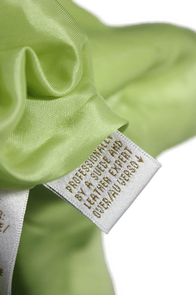 Dana Buchman Womens Basic Jacket Green Suede Zip Long Sleeve Size 8