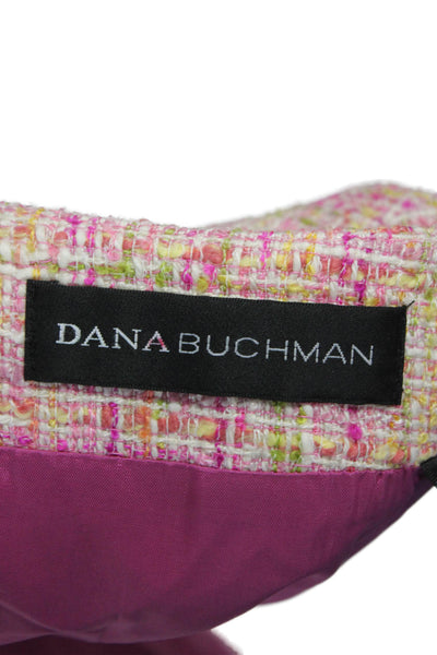 Dana Buchman Womens Basic Jacket Pink Check Long Sleeve Hook Eye Size 4