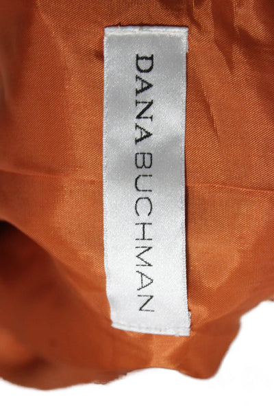 Dana Buchman Womens Suede Orange Basic Jacket Zip Long Sleeve Size 10