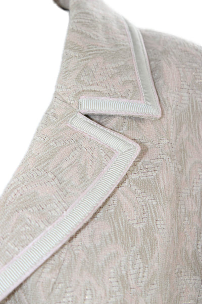 Dana Buchman Women Wool Floral Button Blazer Petite Long Sleeve Size 14