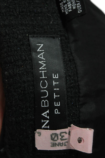 Dana Buchman Womens Black Cotton Snap Jacket Long Sleeve Size 14P