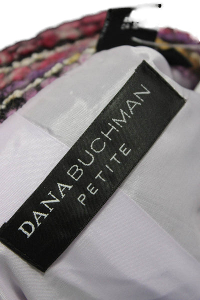 Dana Buchman Womens Basic Striped Wool Button Long Sleeve Jacket Petite Size 12