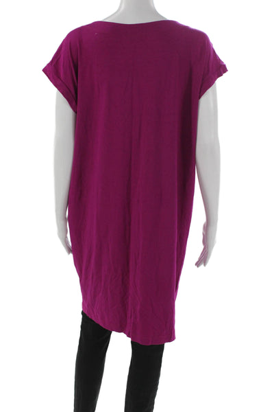 Eileen Fisher Women Purple Viscose Cowl Neck Shift Blouse Sleeveless Size S