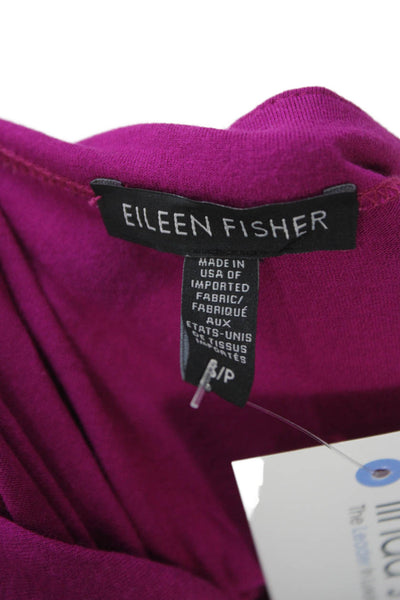 Eileen Fisher Women Purple Viscose Cowl Neck Shift Blouse Sleeveless Size S