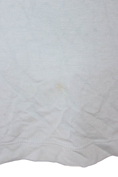 St. John Womens Floral Viscose T-Shirt Blue Short Sleeve Round Neck Size M