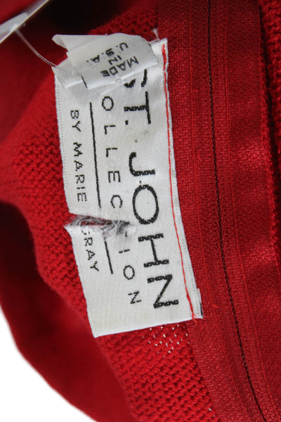St. John Collection By Marie Gray Women Red Viscose Crew Neck Pullover Size M