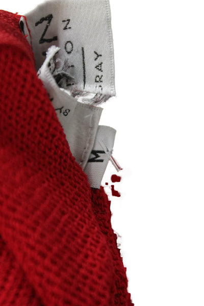 St. John Collection By Marie Gray Women Red Viscose Crew Neck Pullover Size M