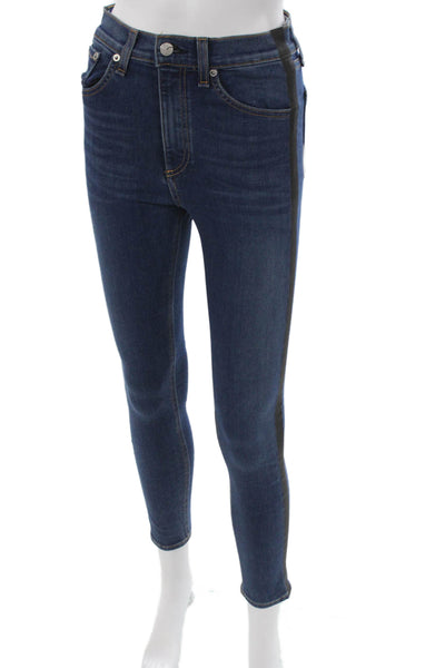 Rag & Bone Jean Women Blue Skinny Jeans Mid Rise Cotton Blend Size 27