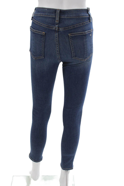 Rag & Bone Jean Women Blue Skinny Jeans Mid Rise Cotton Blend Size 27