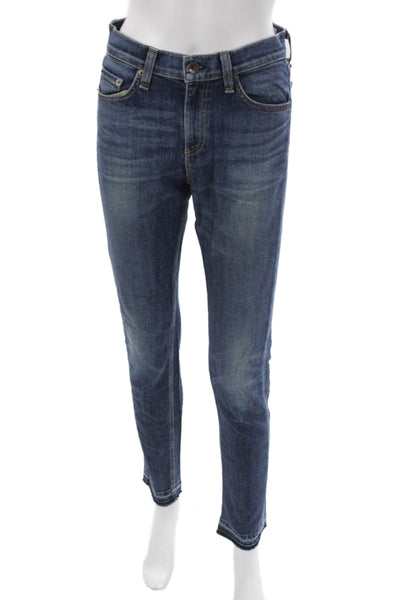Rag & Bone Womens Skinny Jeans Blue Mid Rise 31 Inseam Cotton Blend Size 25