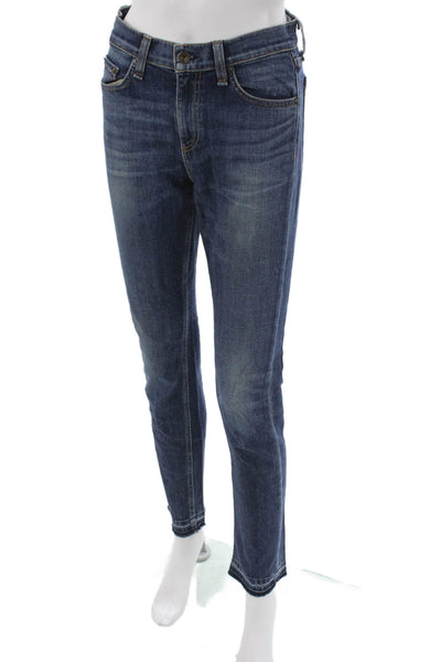 Rag & Bone Womens Skinny Jeans Blue Mid Rise 31 Inseam Cotton Blend Size 25