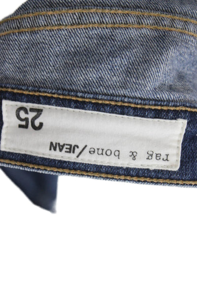 Rag & Bone Womens Skinny Jeans Blue Mid Rise 31 Inseam Cotton Blend Size 25