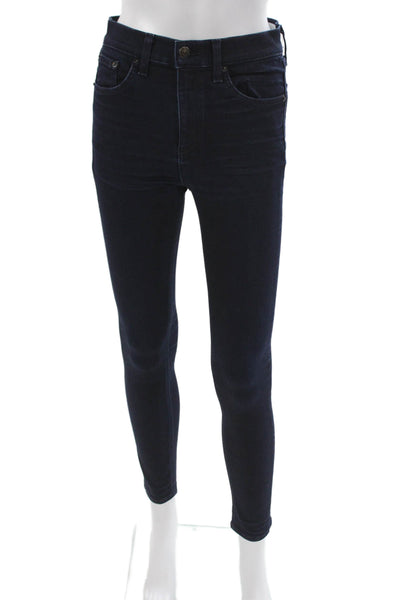Rag & Bone Women Skinny Blue Jeans Cotton Blend Mid Rise Size 26