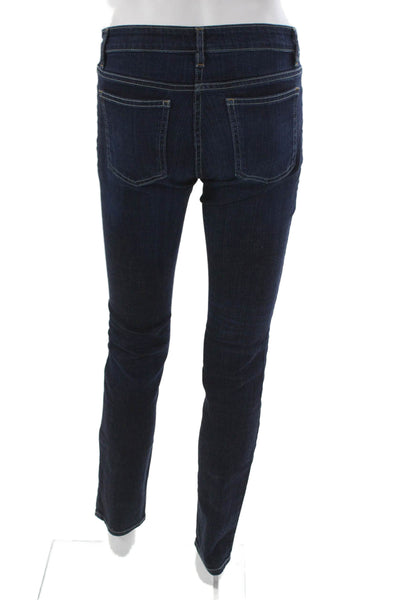 Eileen Fisher Women Skinny Jeans Blue Mid Rise Cotton Button Size 4