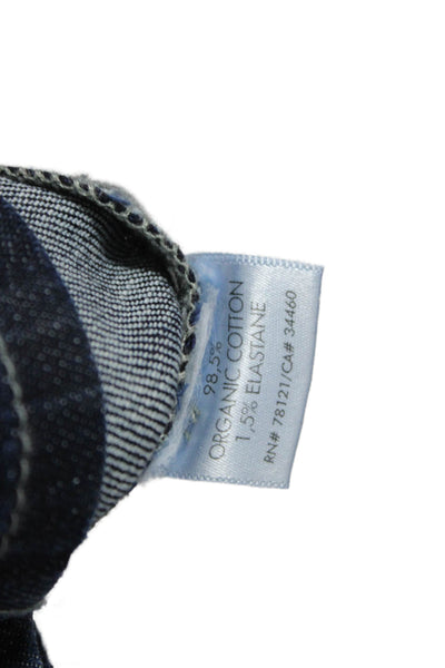 Eileen Fisher Women Skinny Jeans Blue Mid Rise Cotton Button Size 4